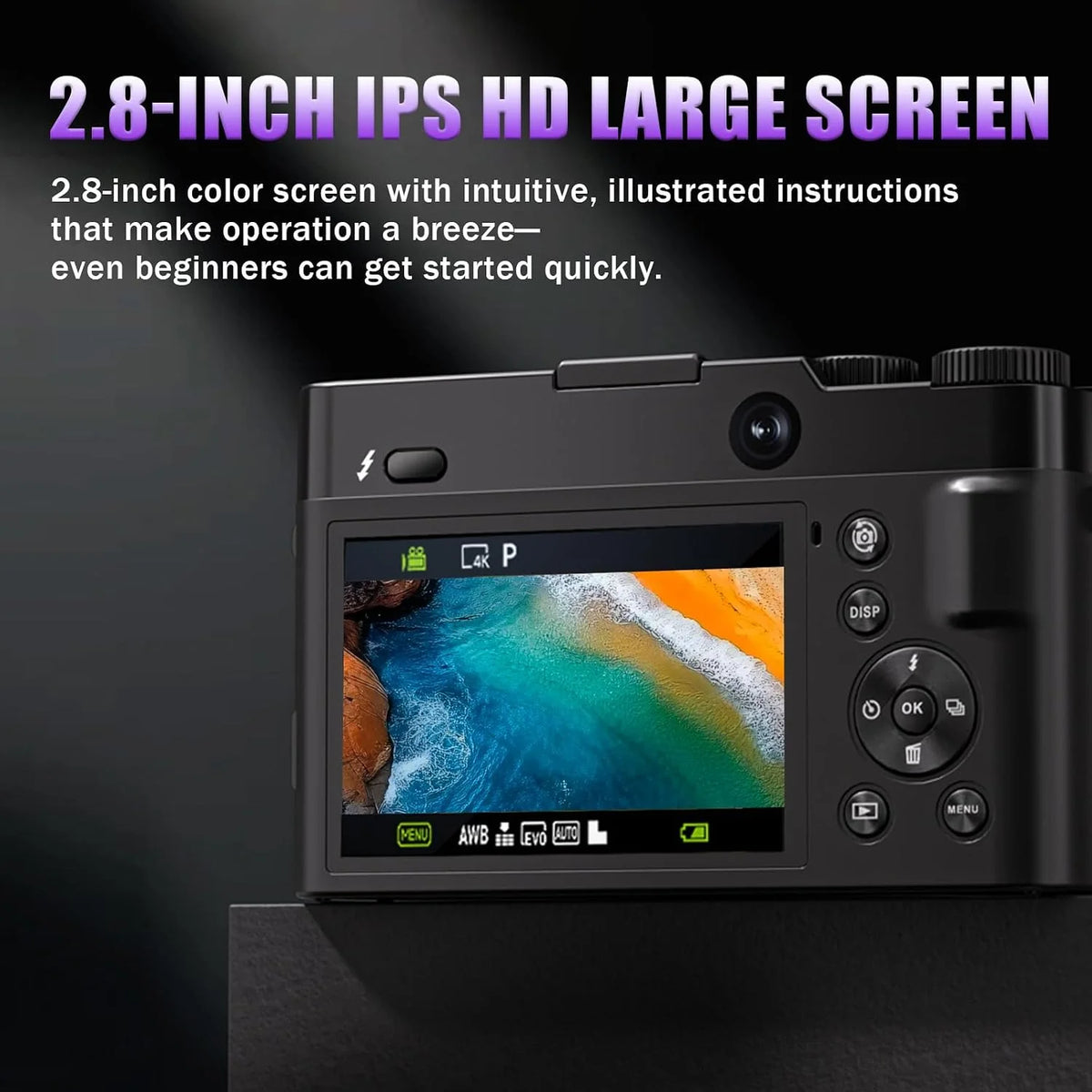 4K Digital Camera, Autofocus Point-And-Shoot Camera