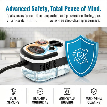 2500W Handheld High Pressure Steam Cleaner for Car Detailing, Kitchen, Grout Cleaning