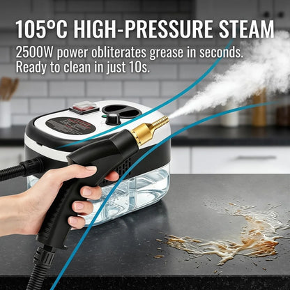 2500W Handheld High Pressure Steam Cleaner for Car Detailing, Kitchen, Grout Cleaning