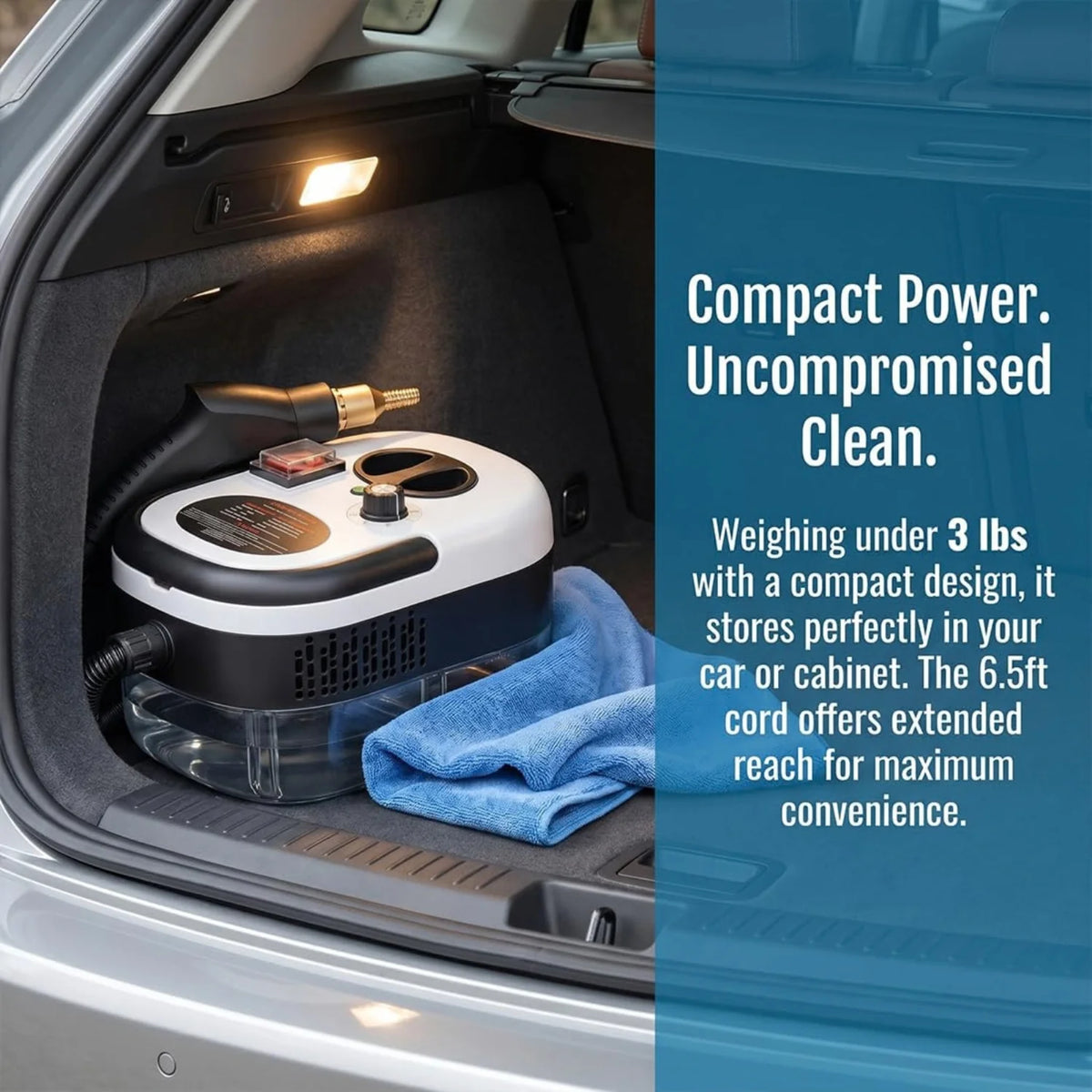 2500W Handheld High Pressure Steam Cleaner for Car Detailing, Kitchen, Grout Cleaning