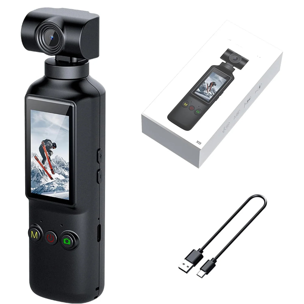 X8 4K Vlogging Camera, Wifi Pocket Camera with Rotatable Lens