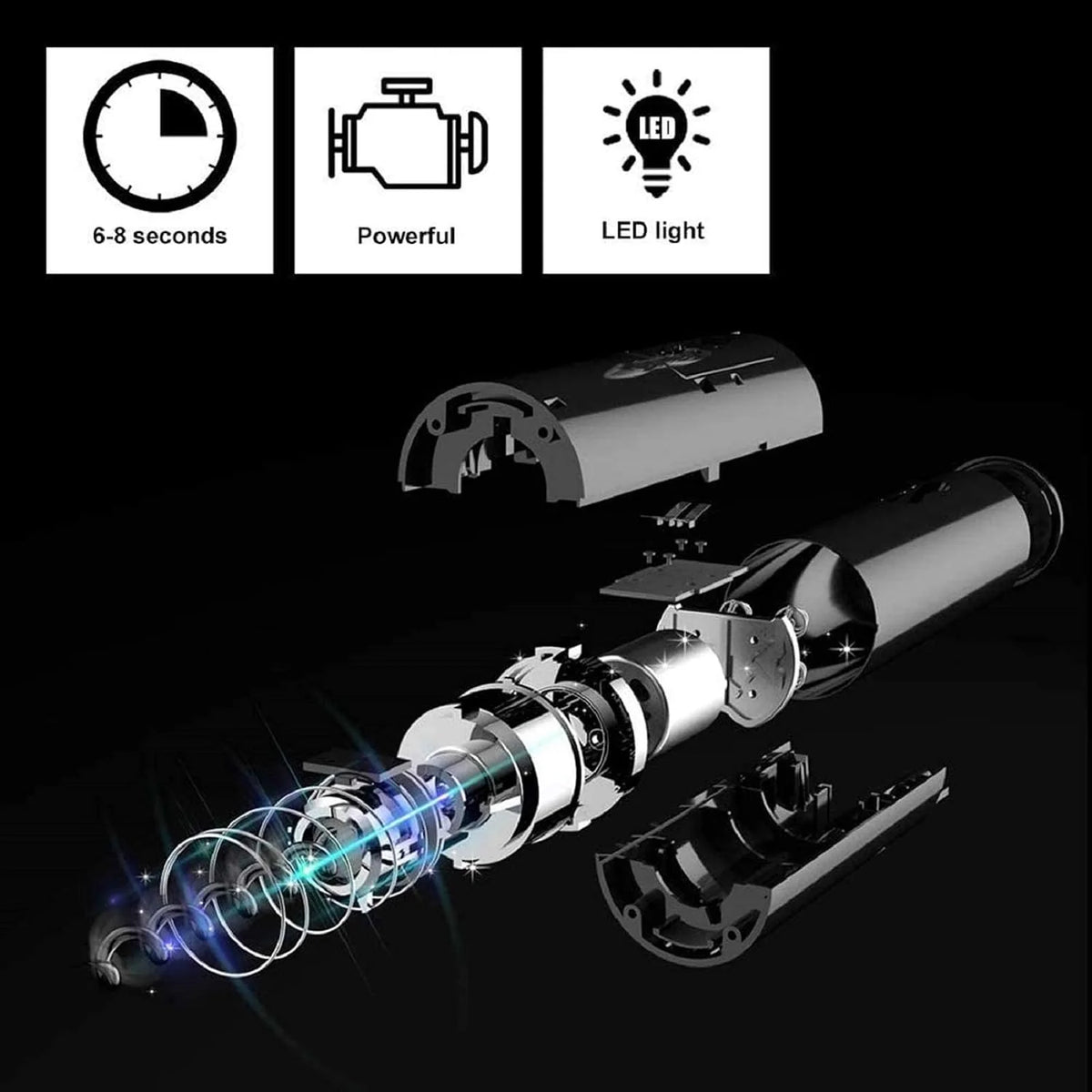Ueecool Electric Wine Opener Set, 4-Piece Automatic Corkscrew Gift Set with LED Light