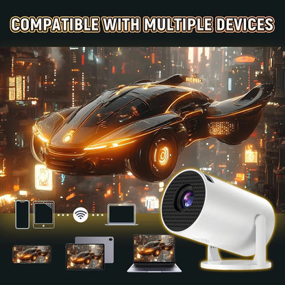 V4 Mini Projector, Portable Smart Projector with 2.4G Wifi