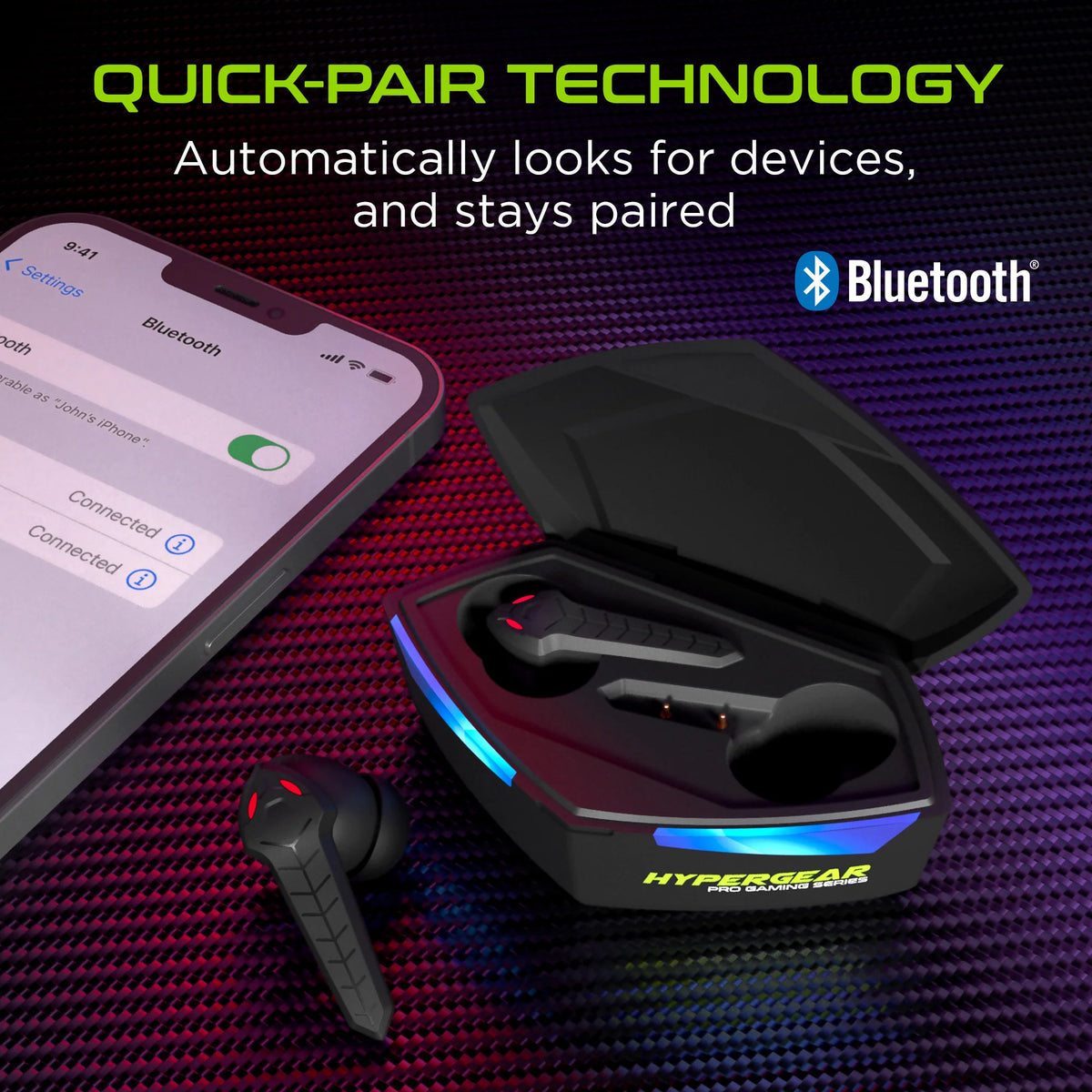 Hypergear Cobrastrike True Wireless Gaming Earbuds with No Lag Audio